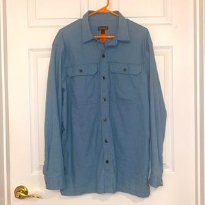 Patagonia blue button down shirt